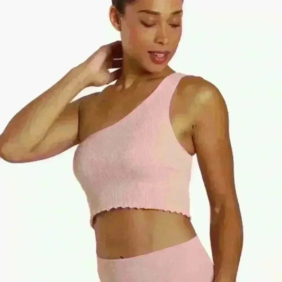 SPIRITUAL GANGSTER NWT Luna One Shoulder Seamless Tank Peony/Pink Women Size XS - Picture 2 of 15